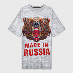 Женская длинная футболка Bear: Made in Russia