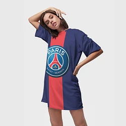 Футболка женская длинная Paris Saint-German, цвет: 3D-принт — фото 2
