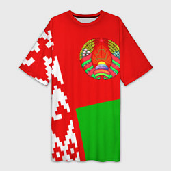 Футболка женская длинная Патриот Беларуси, цвет: 3D-принт
