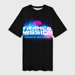 Футболка женская длинная Trancemission: Trance we love, цвет: 3D-принт