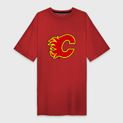 Футболка женская-платье Calgary Flames, цвет: красный