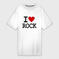 Женская футболка-платье I love Rock