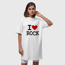 Футболка женская-платье I love Rock, цвет: белый — фото 2