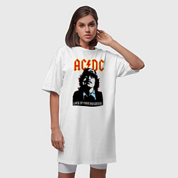 Футболка женская-платье AC/DC: Lock up your daughters, цвет: белый — фото 2