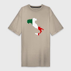 Футболка женская-платье Италия (Italy), цвет: миндальный