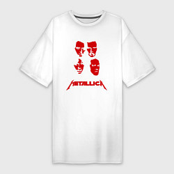Футболка женская-платье Metallica kvartet, цвет: белый