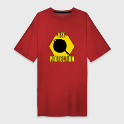 Футболка женская-платье Use Protection, цвет: красный