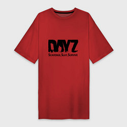 Футболка женская-платье DayZ: Slay Survive, цвет: красный