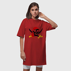Футболка женская-платье Пиратская футболка, цвет: красный — фото 2