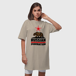 Футболка женская-платье Russian Federation, цвет: миндальный — фото 2
