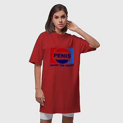 Футболка женская-платье Penis. Enjoy the taste, цвет: красный — фото 2