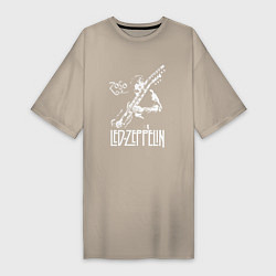 Футболка женская-платье Led Zeppelin, цвет: миндальный