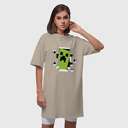 Футболка женская-платье Crash Minecraft, цвет: миндальный — фото 2