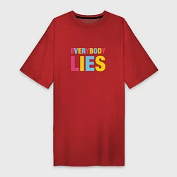 Футболка женская-платье Everybody Lies, цвет: красный