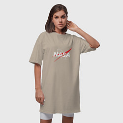 Футболка женская-платье NASA: Space Arrow, цвет: миндальный — фото 2