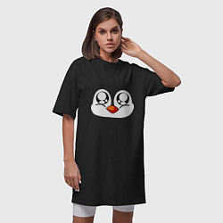 Футболка женская-платье Морда пингвина, цвет: черный — фото 2