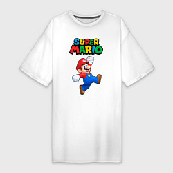Футболка женская-платье Super Mario, цвет: белый