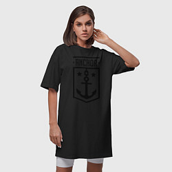 Футболка женская-платье Anchor Shield, цвет: черный — фото 2