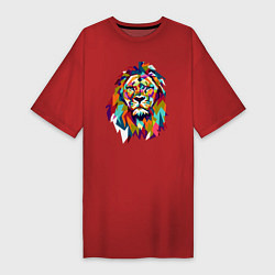 Футболка женская-платье Lion Art, цвет: красный