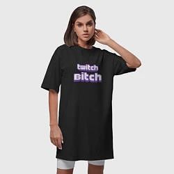Футболка женская-платье Twitch Bitch, цвет: черный — фото 2