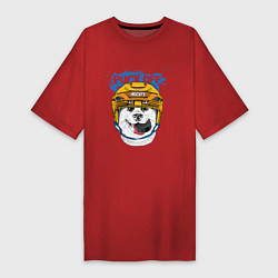 Футболка женская-платье Hockey Dog, цвет: красный