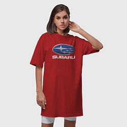 Футболка женская-платье SUBARU, цвет: красный — фото 2