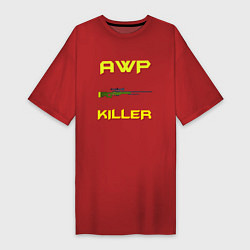 Женская футболка-платье AWP killer 2