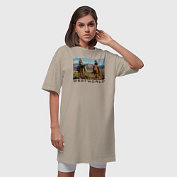 Футболка женская-платье Westworld Landscape, цвет: миндальный — фото 2
