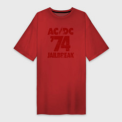 Футболка женская-платье ACDC 74 jailbreak, цвет: красный
