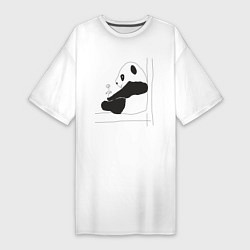 Футболка женская-платье Little Panda, цвет: белый