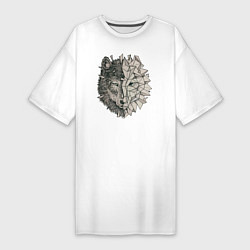 Женская футболка-платье Geometric Wolf