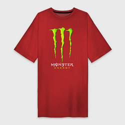 Футболка женская-платье MONSTER ENERGY, цвет: красный