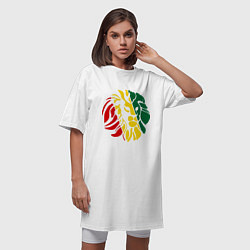 Футболка женская-платье Раста лев, цвет: белый — фото 2