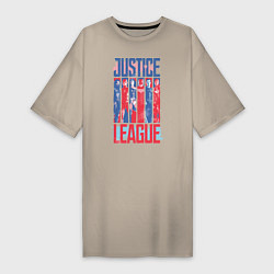 Футболка женская-платье Justice League, цвет: миндальный