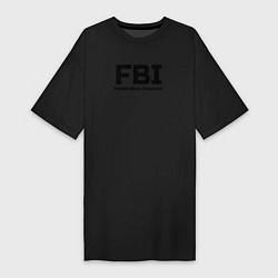 Футболка женская-платье ФБР,Инспектор женского тела, цвет: черный