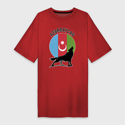 Футболка женская-платье Азербайджан, цвет: красный
