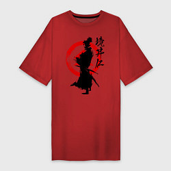 Футболка женская-платье Ghost of Tsushima, цвет: красный