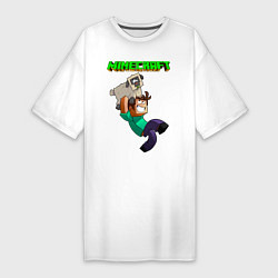 Футболка женская-платье Minecraft, цвет: белый