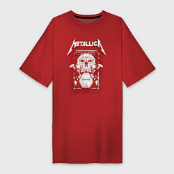 Футболка женская-платье Metallica art 01, цвет: красный