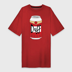 Футболка женская-платье Duff Beer, цвет: красный