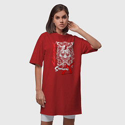 Футболка женская-платье CYBERPUNK 2077, цвет: красный — фото 2