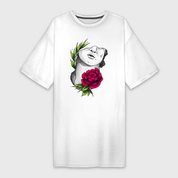 Женская футболка-платье Head of david in flowers