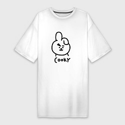 Футболка женская-платье COOKY BTS, цвет: белый