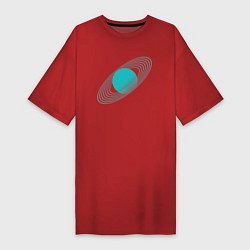 Футболка женская-платье Сатурн, цвет: красный