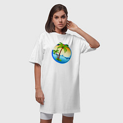 Футболка женская-платье Palm beach, цвет: белый — фото 2