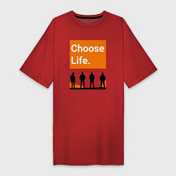 Футболка женская-платье Choose Life, цвет: красный