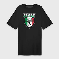 Футболка женская-платье Italy Shield, цвет: черный