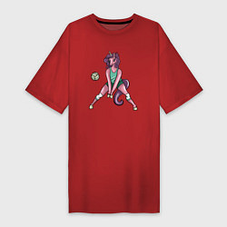 Женская футболка-платье Единорог - Волейбол