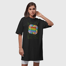 Футболка женская-платье Pop It - Camo, цвет: черный — фото 2