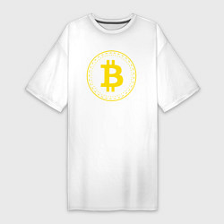 Футболка женская-платье Just Hodl It - Биткойн, цвет: белый